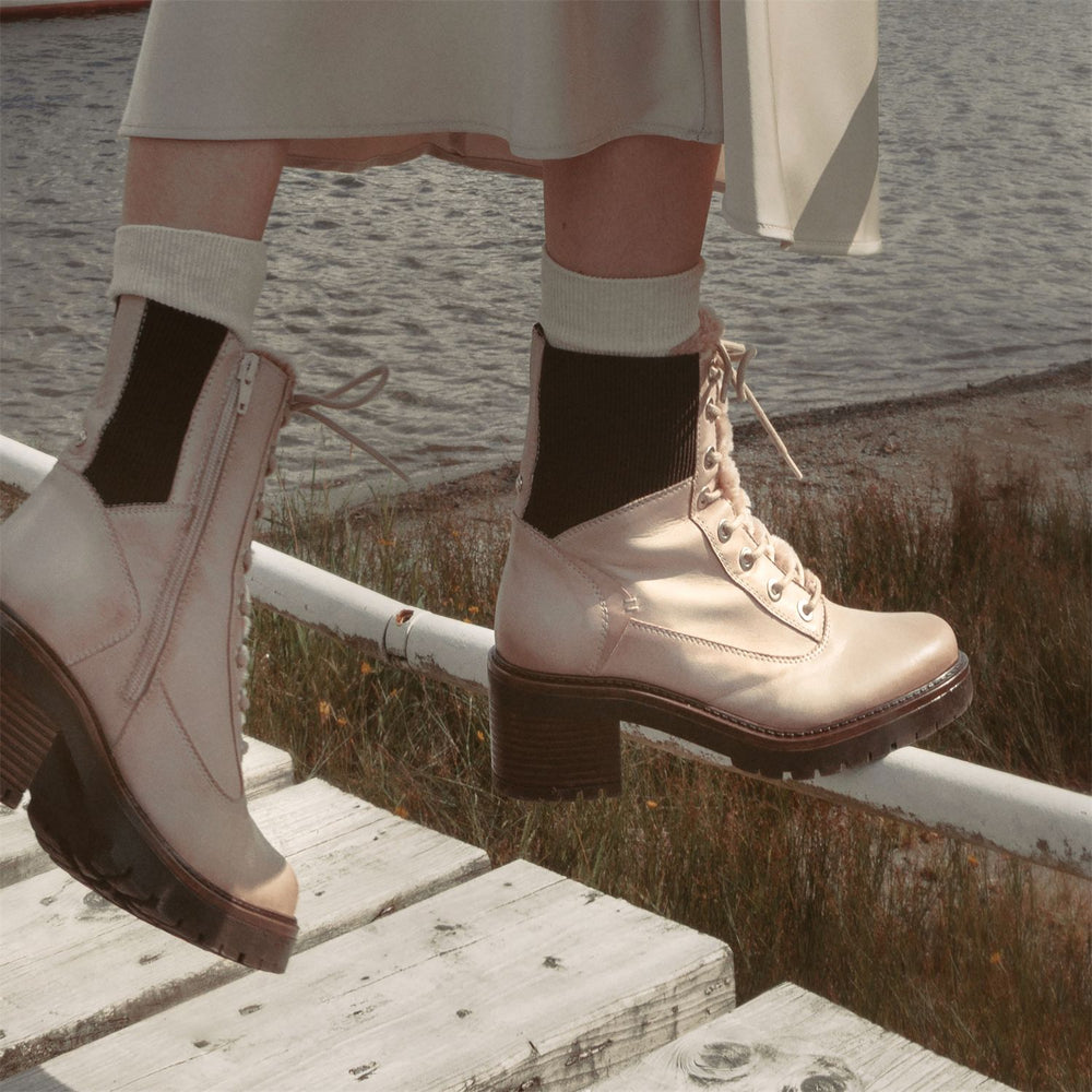 Omura Cream Leather Boots