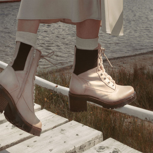 Omura Cream Leather Boots