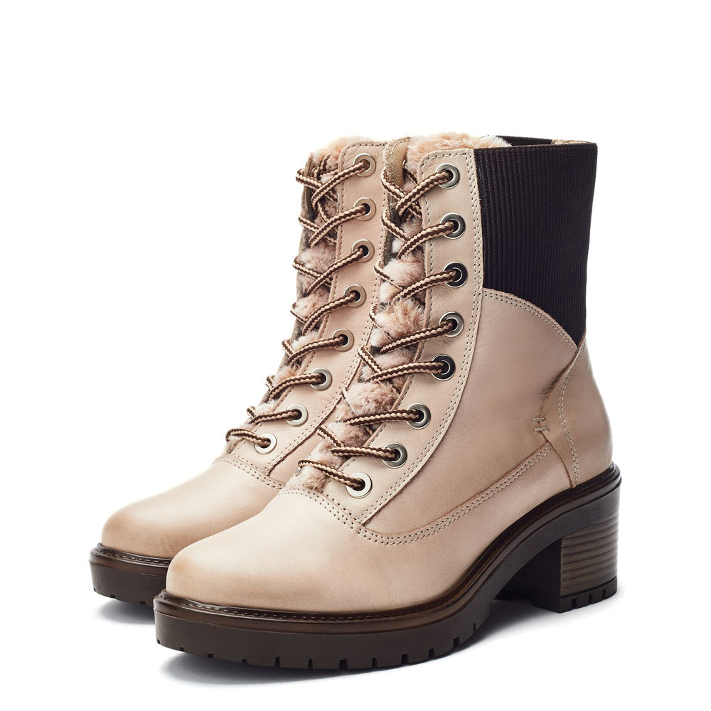 Omura Cream Leather Boots