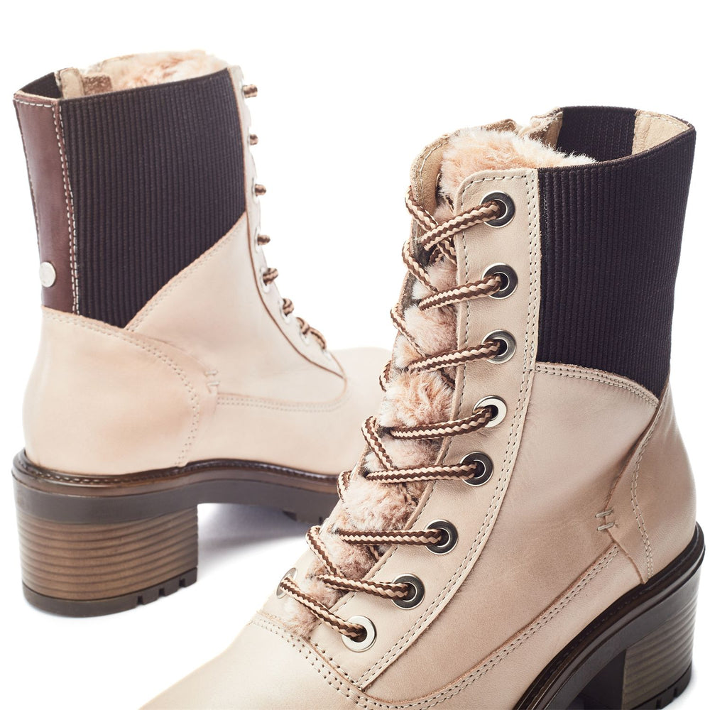 Omura Cream Leather Boots