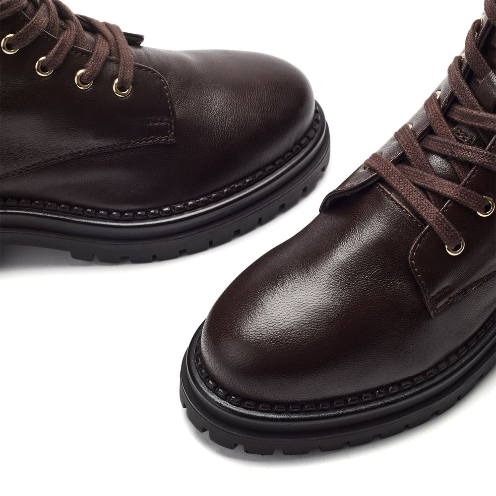 Onnay Dark Brown Leather Boots
