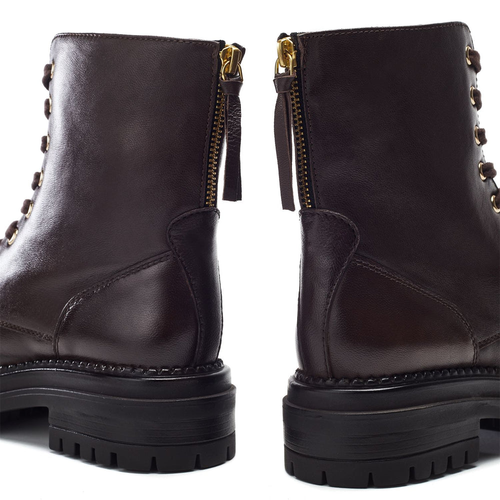 Onnay Dark Brown Leather Boots