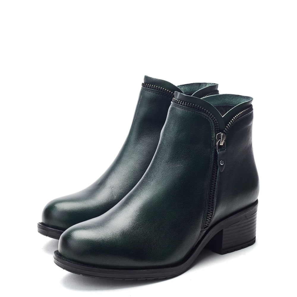 Opulent Green Leather Boots