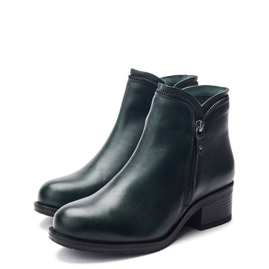 Opulent Green Leather Boots