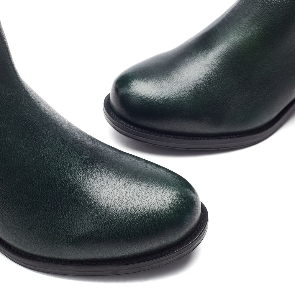 Opulent Green Leather Boots
