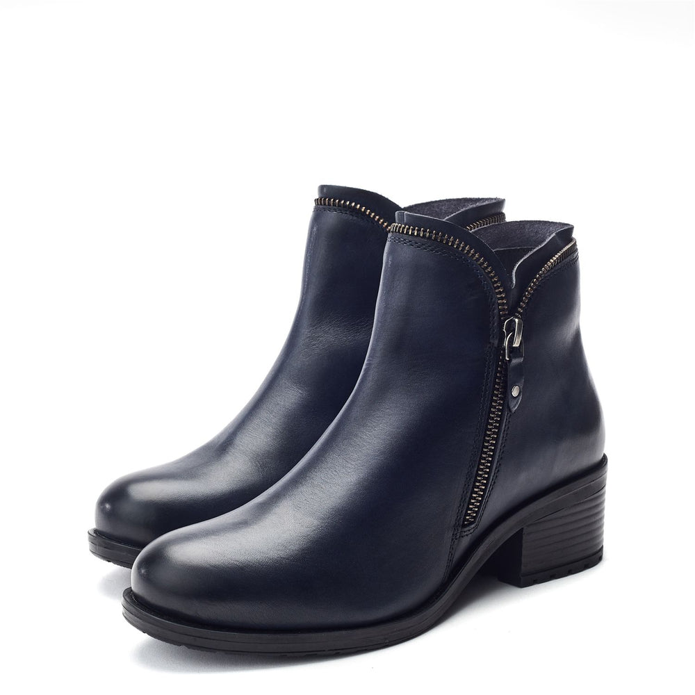 Opulent Navy Leather Boots