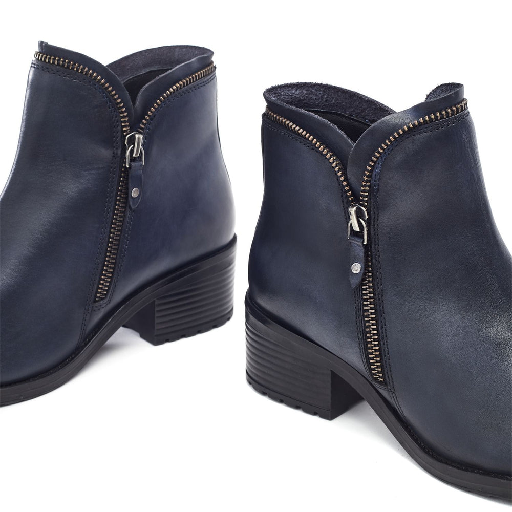 Opulent Navy Leather Boots