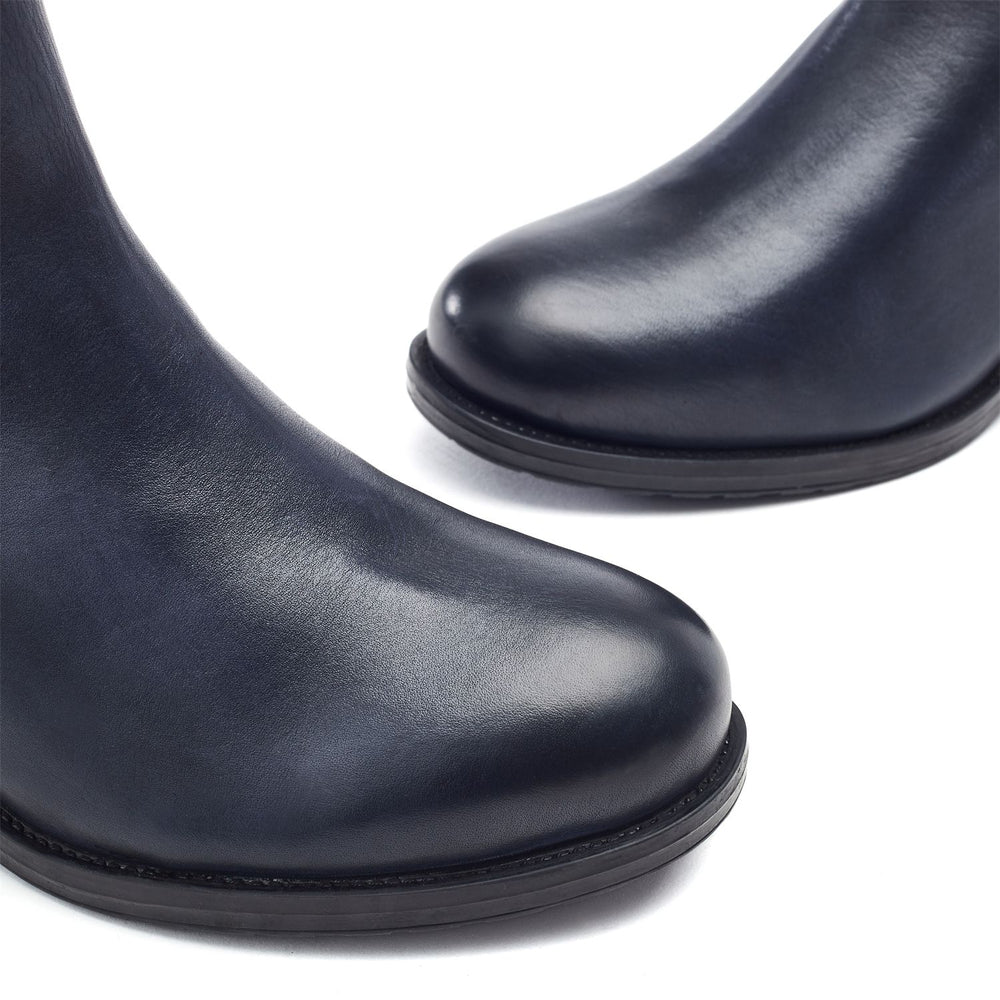 Opulent Navy Leather Boots