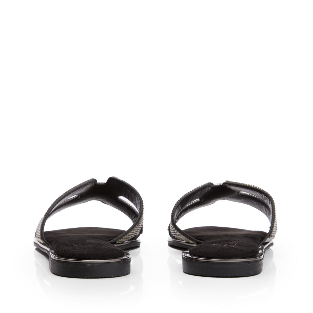Ormay Black Textile Sandals
