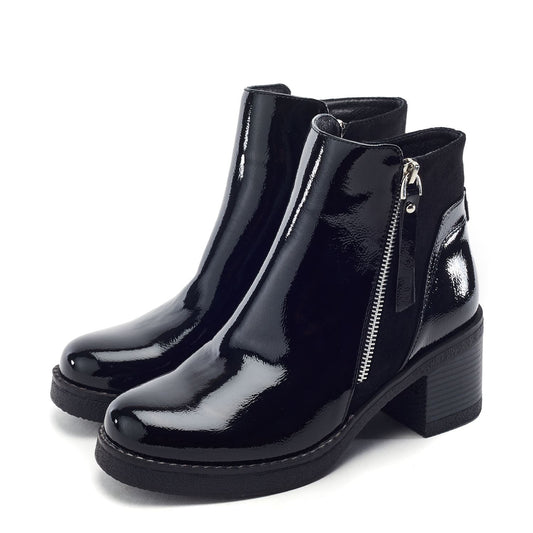 Orriena Black Patent Boots