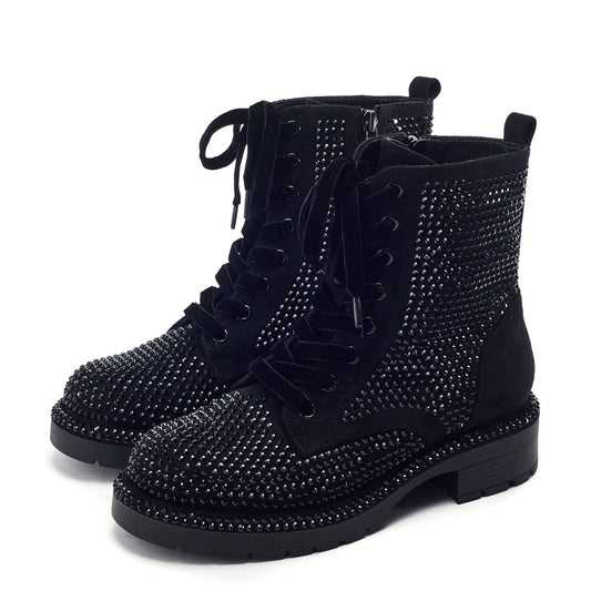 Osric Black Faux Suede Boots