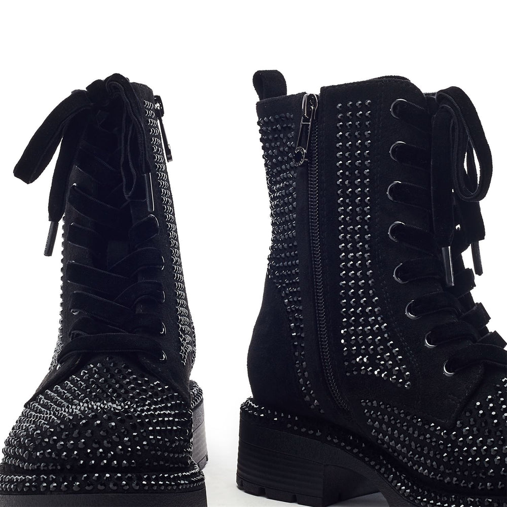 Osric Black Faux Suede Boots