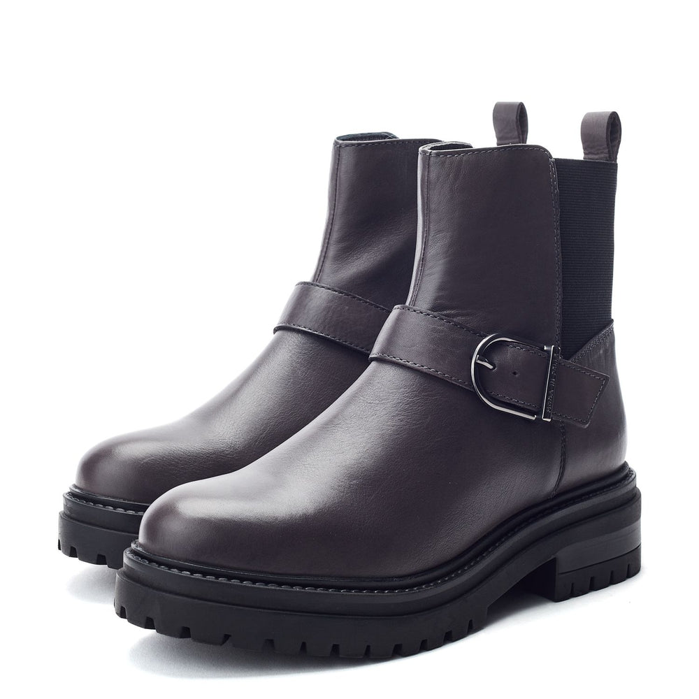 Othelia Grey Leather Boots