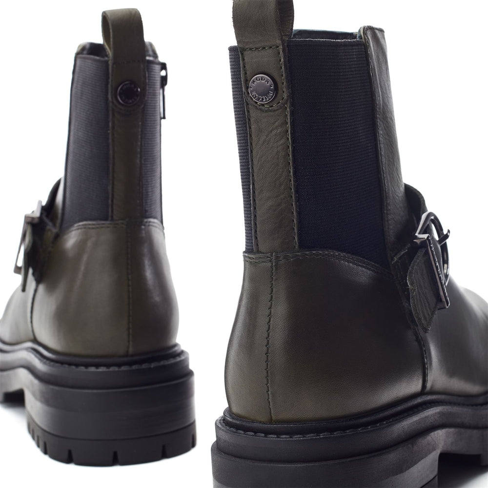 Othelia Khaki Leather Boots