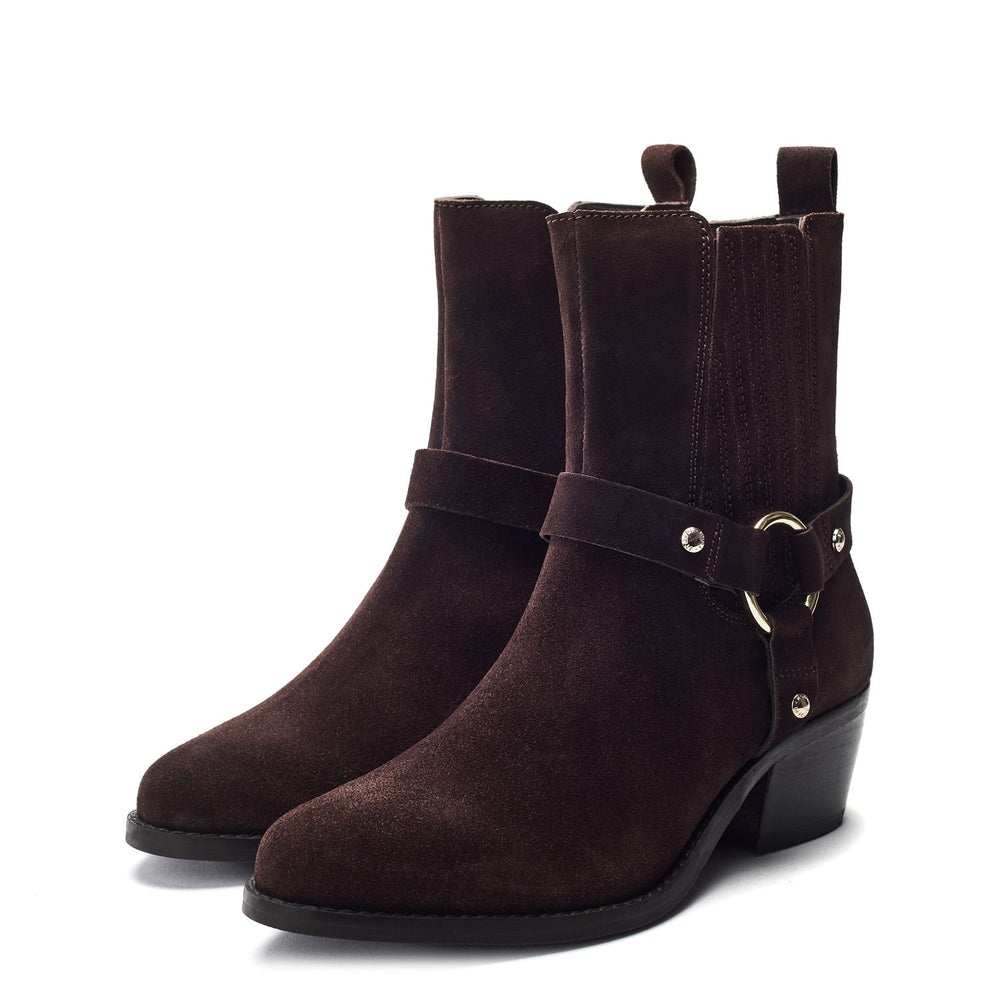 Pailia Dark Brown Suede Boots
