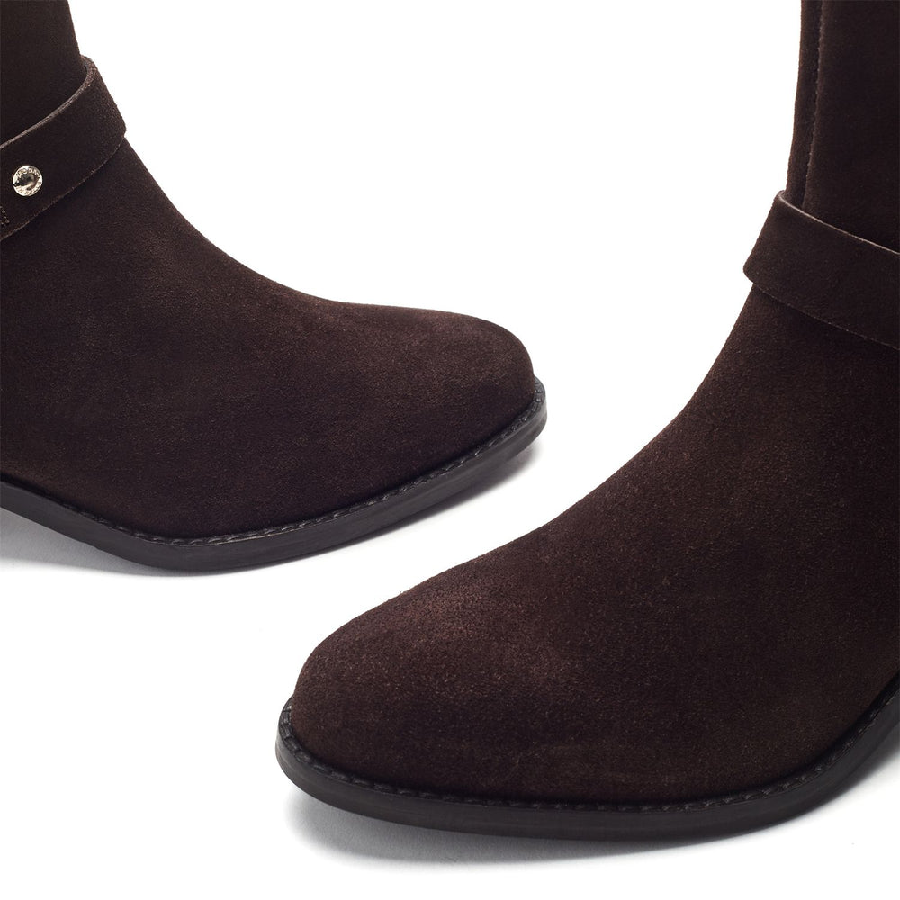 Pailia Dark Brown Suede Boots