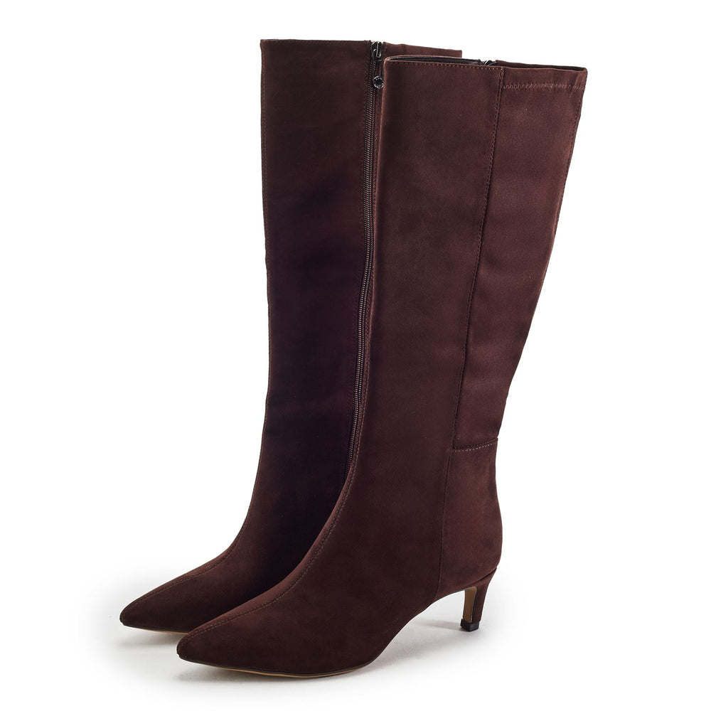 Palola Dark Brown Faux Suede Boots