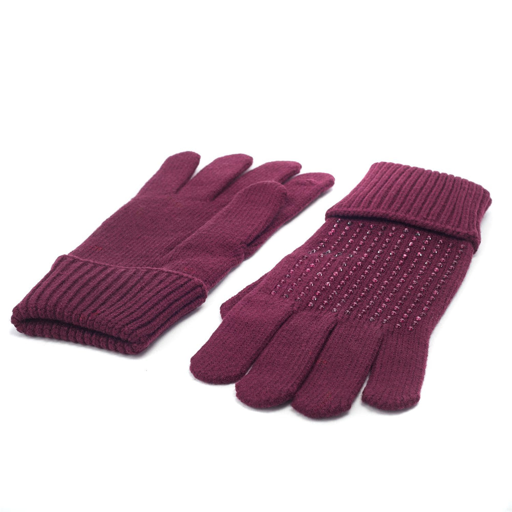 Paloma Glove Burgundy Polyester 