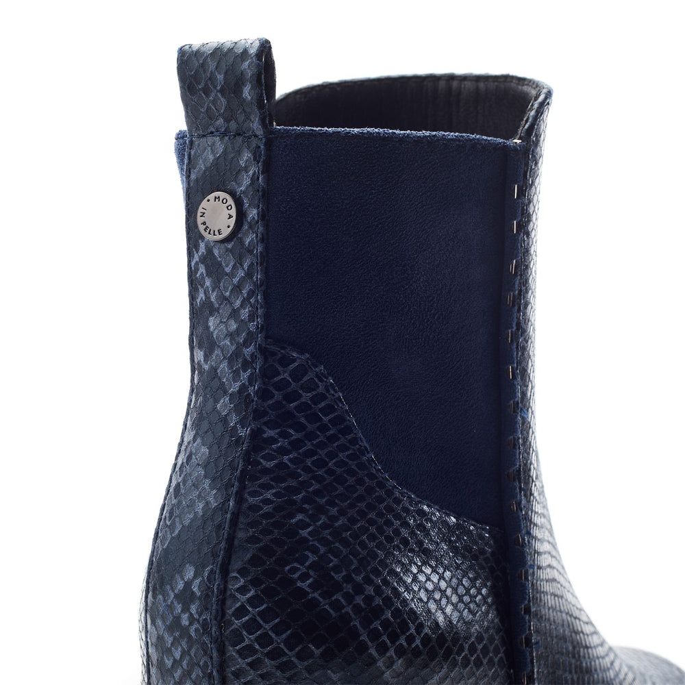 Panora Navy Snake Print Boots