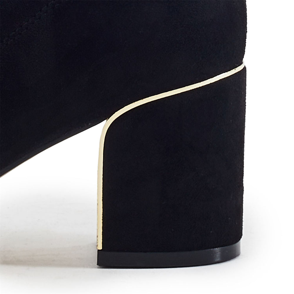 Paralia Black Faux Suede Boots