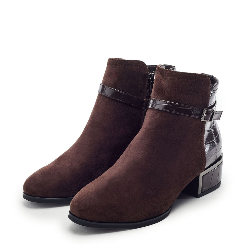 Parella Dark Brown Alcantara Boots