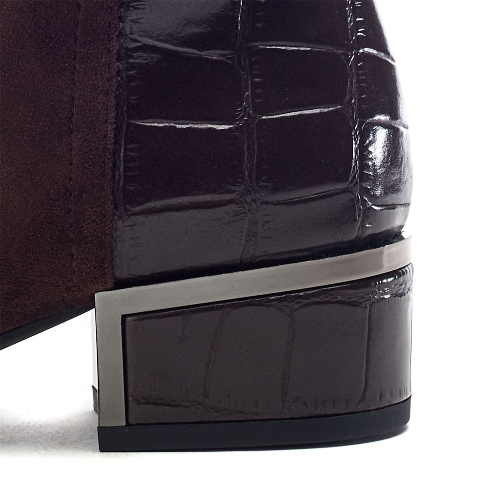 Parella Dark Brown Faux Suede Boots
