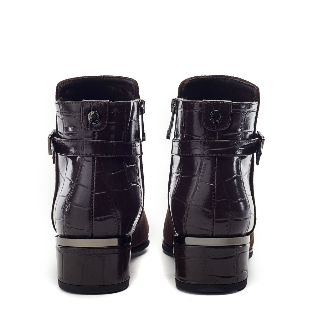 Parella Dark Brown Faux Suede Boots