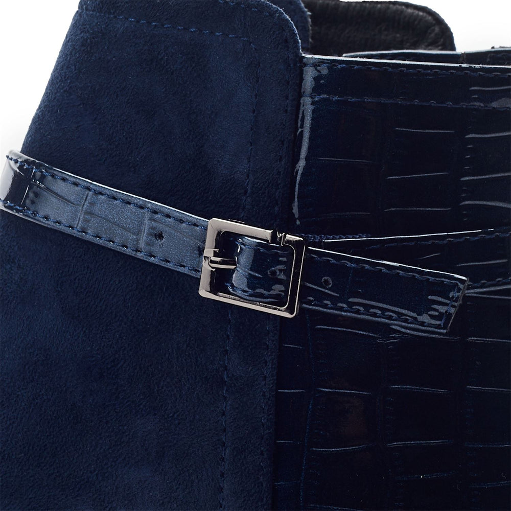 Parella Navy Croc Print Porvair Boots