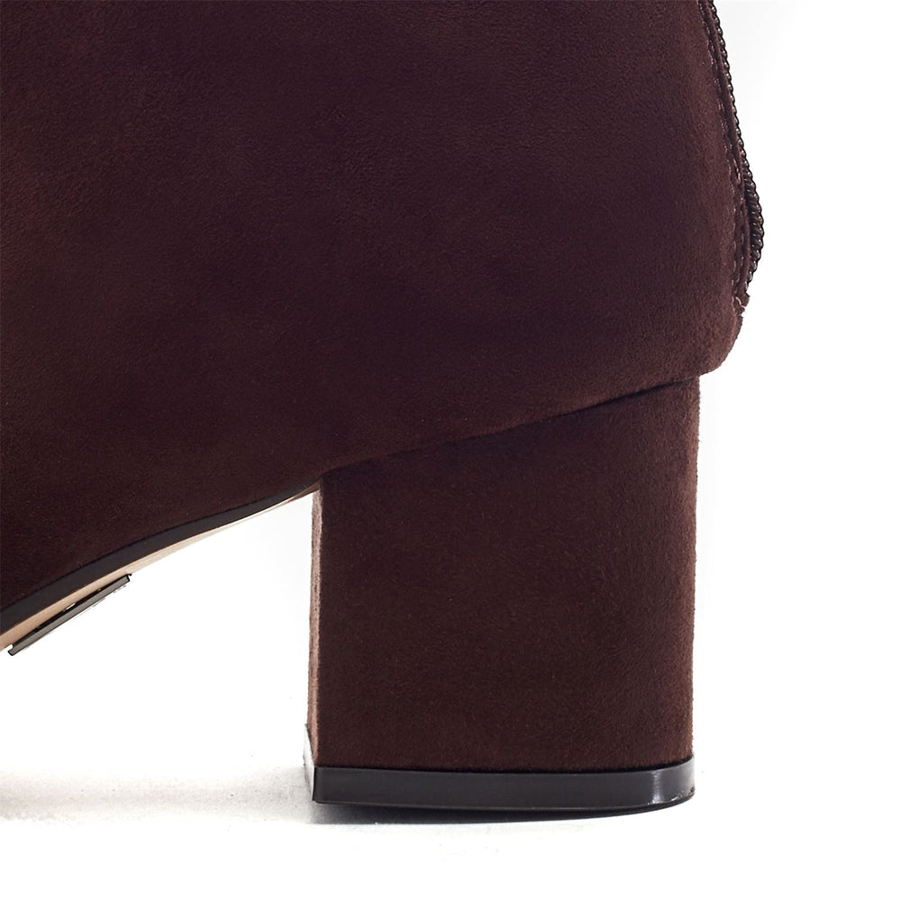 Paritza Dark Brown Alcantara Boots