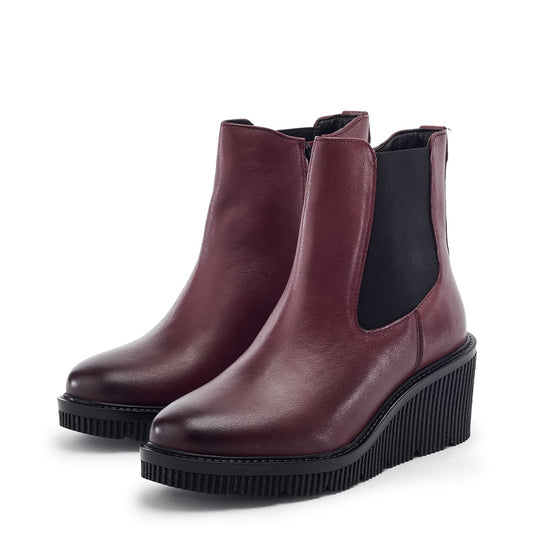 Parth Burgundy Leather Boots