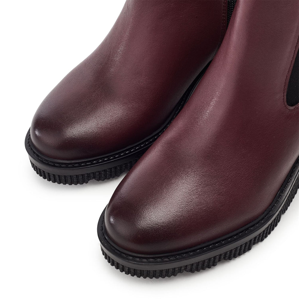 Parth Burgundy Leather Boots
