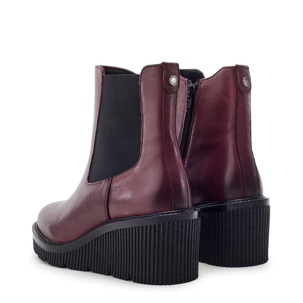 Parth Burgundy Leather Boots