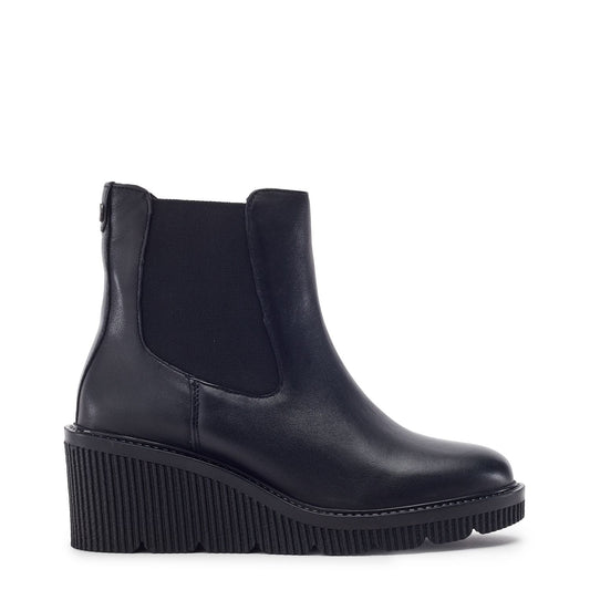 Parth Black Leather Boots