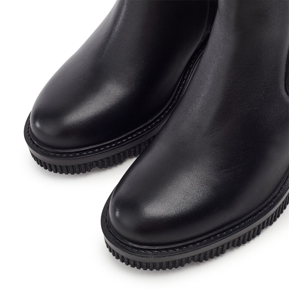 Parth Black Leather Boots