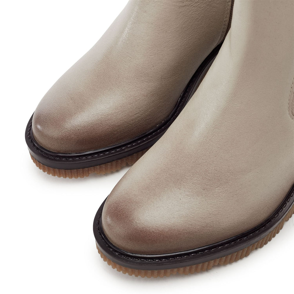 Parth Cream Leather Boots