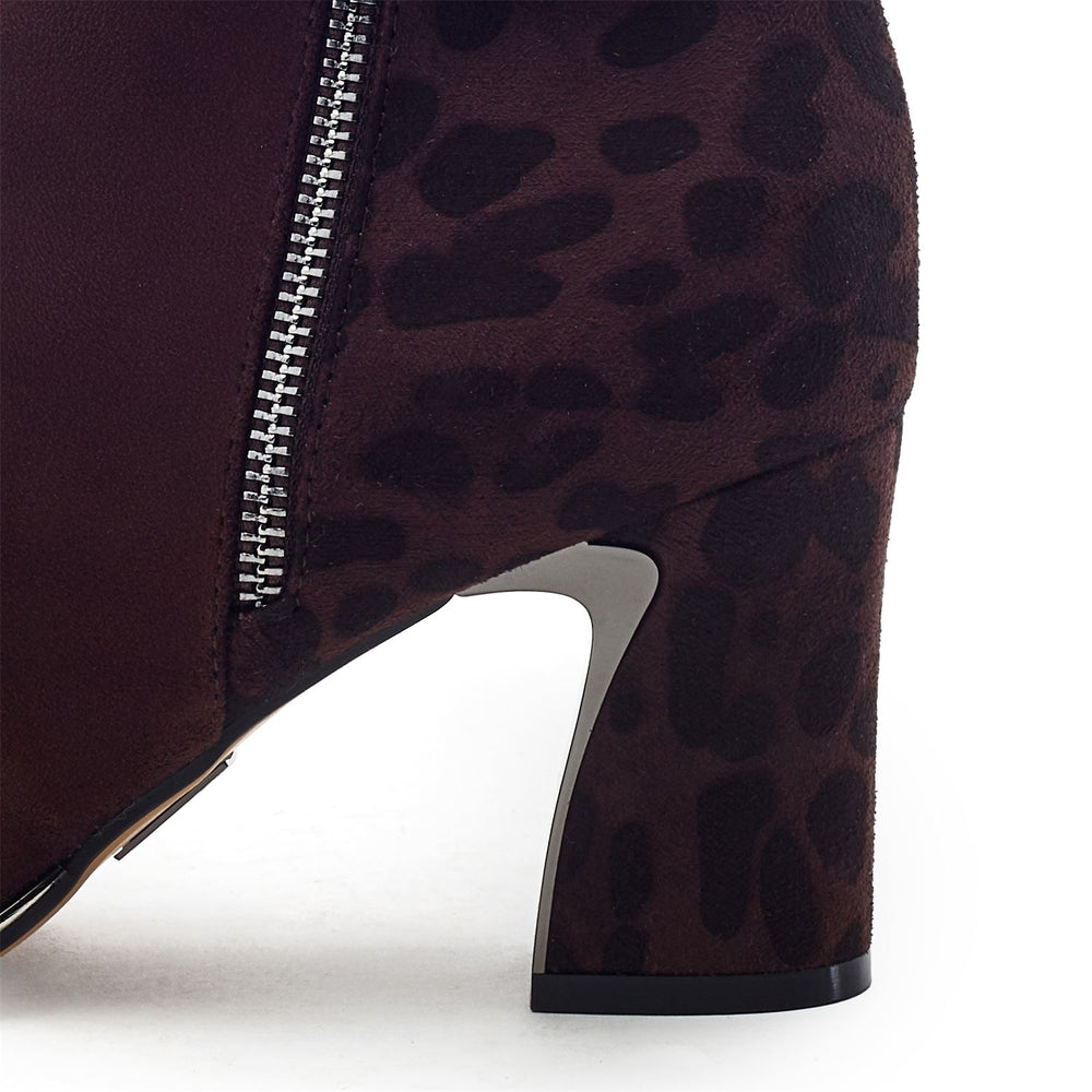 Parthenia Dark Brown Faux Suede Boots