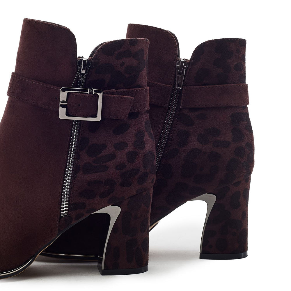 Parthenia Dark Brown Faux Suede Boots