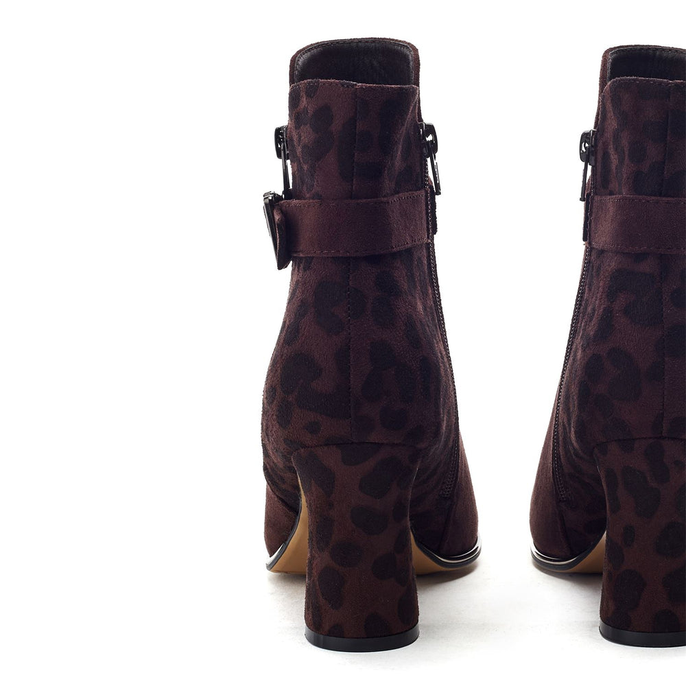 Parthenia Dark Brown Alcantara Boots