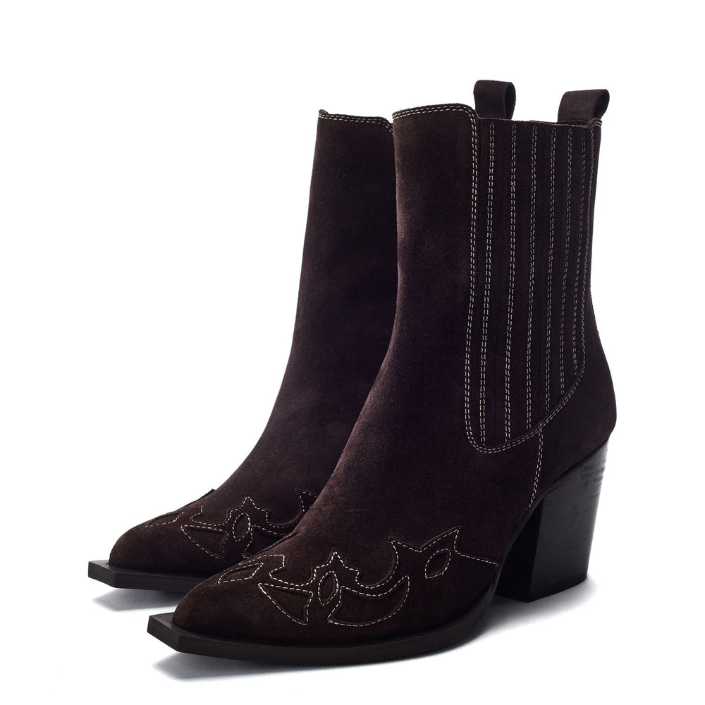 Pavia Dark Brown Suede Boots
