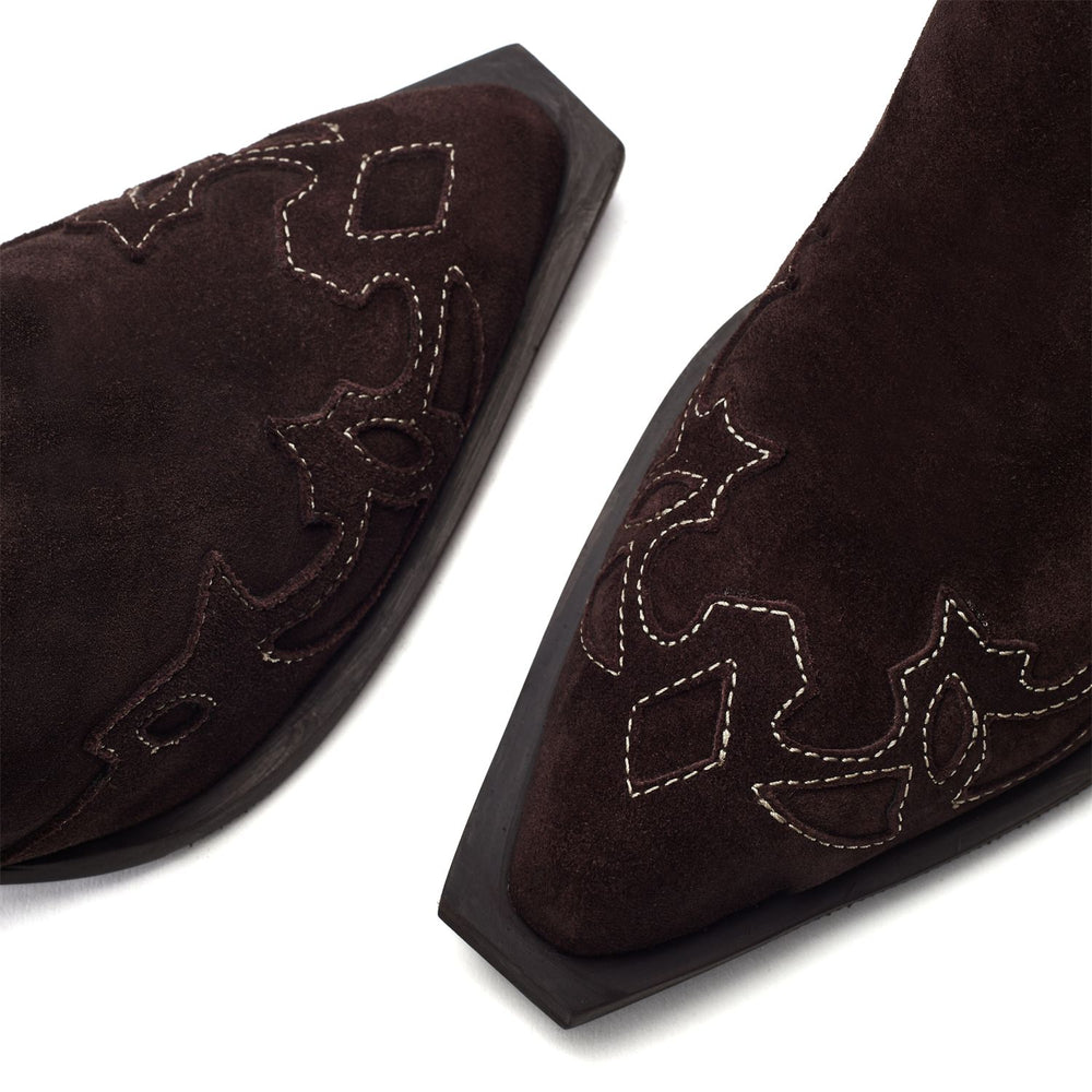 Pavia Dark Brown Suede Boots
