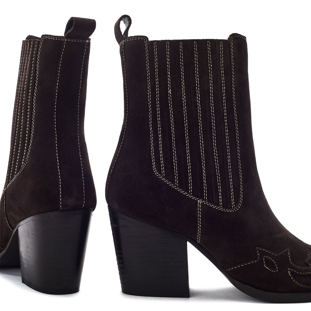 Pavia Dark Brown Suede Boots