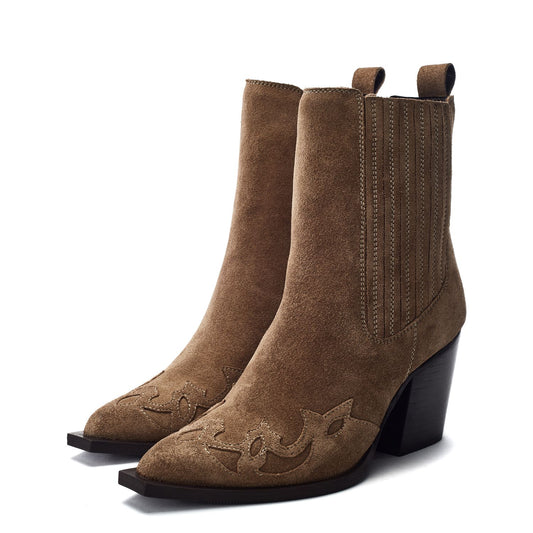 Pavia Taupe Suede Boots