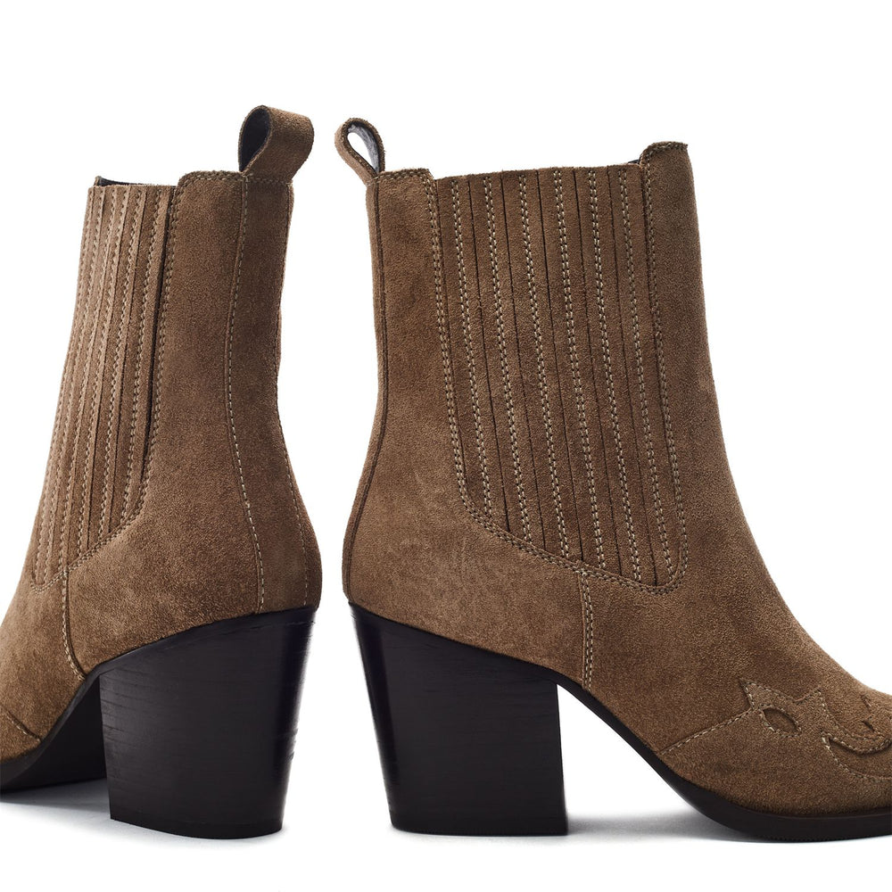 Pavia Taupe Suede Boots