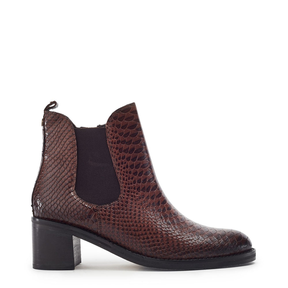 Payten Tan Snake Print Leather Boots