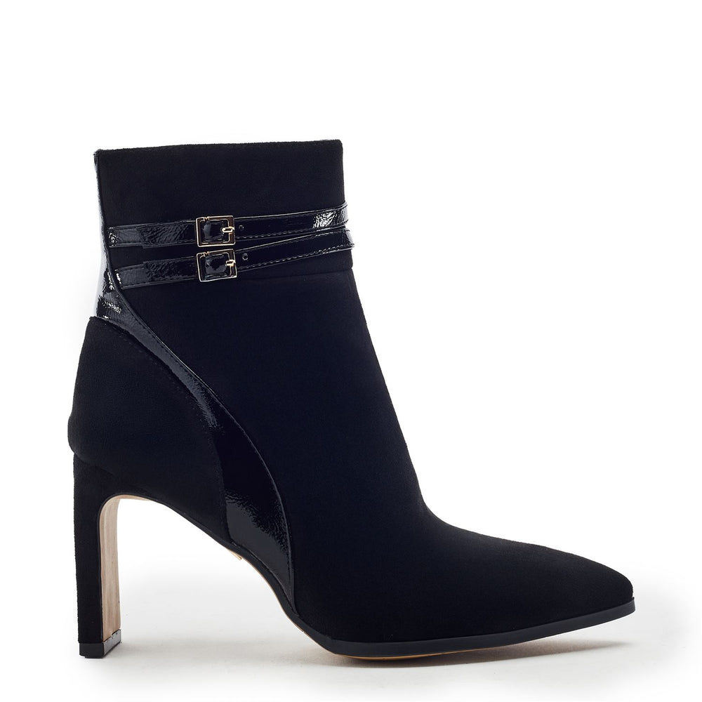 Pelaria Black Faux Suede Boots