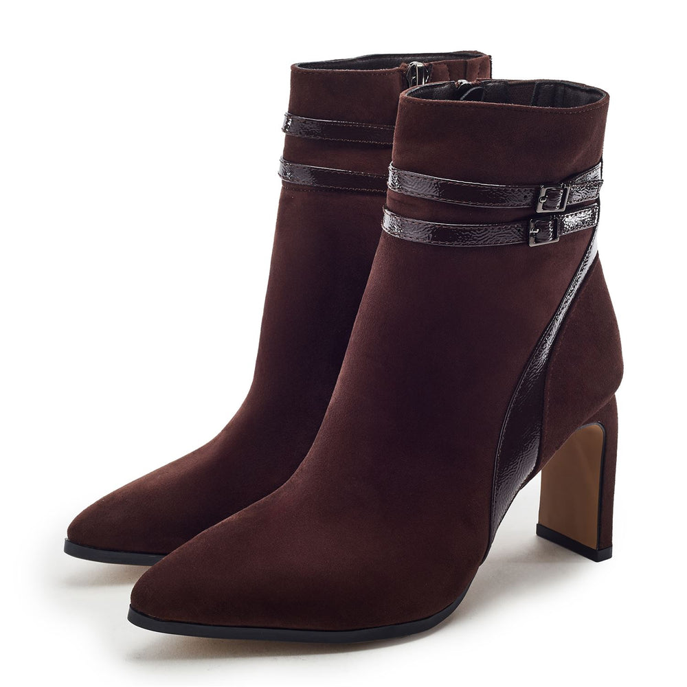 Pelaria Dark Brown Alcantara Boots