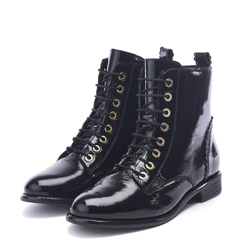 Penelopi Black Patent Leather Patent Leather Boots