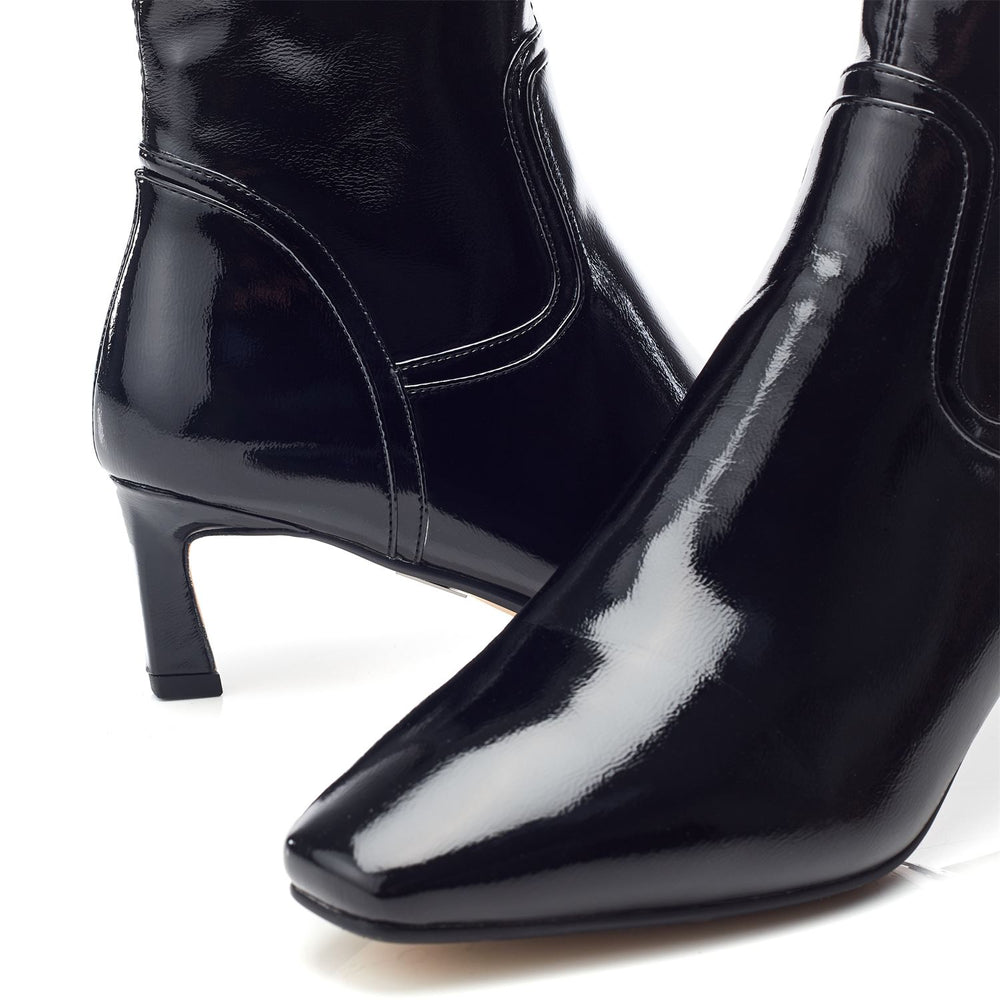 Petuniah Black Patent Boots