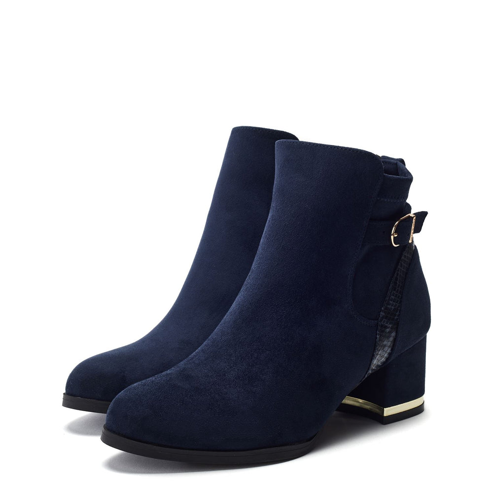 Peyari Navy Alcantara Boots