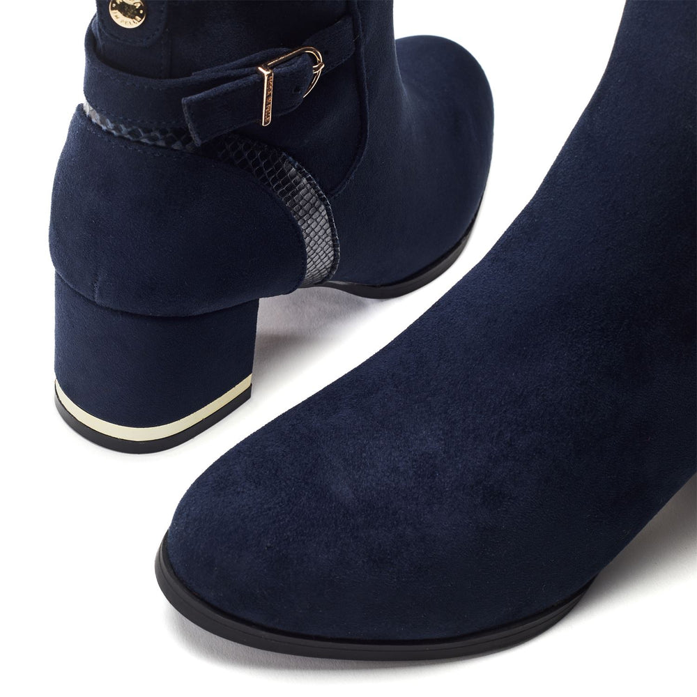 Peyari Navy Alcantara Boots